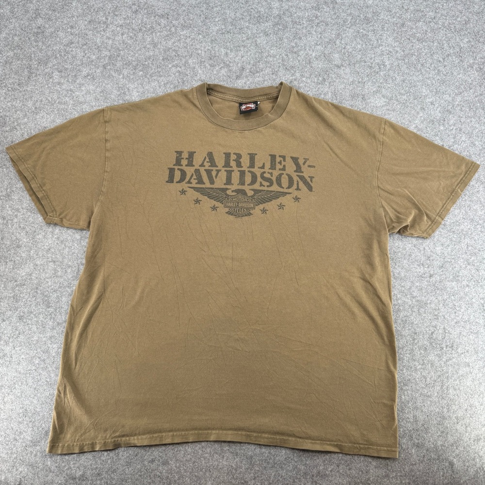 Harley-Davidson T-Shirt Mens 2XL Las Vegas NV Motorcycle Brown Graphic EUC